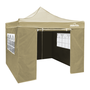 Dellonda DG160 Premium 2x2m Pop-Up Gazebo & Side Walls, PVC Coated, Water-Resistant Fabric, Supplied with Carry Bag, Rope