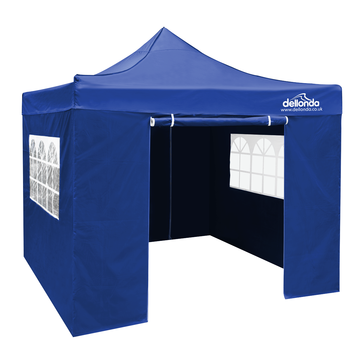 Dellonda DG165 Premium 3x3m Pop-Up Gazebo & Side Walls, PVC Coated, Water-Resistant Fabric with Carry Bag, Rope, Stakes &