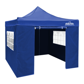 Dellonda DG165 Premium 3x3m Pop-Up Gazebo & Side Walls, PVC Coated, Water-Resistant Fabric with Carry Bag, Rope, Stakes &