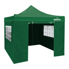 Dellonda DG166 Premium 3x3m Pop-Up Gazebo & Side Walls, PVC Coated, Water-Resistant Fabric with Carry Bag, Rope, Stakes &