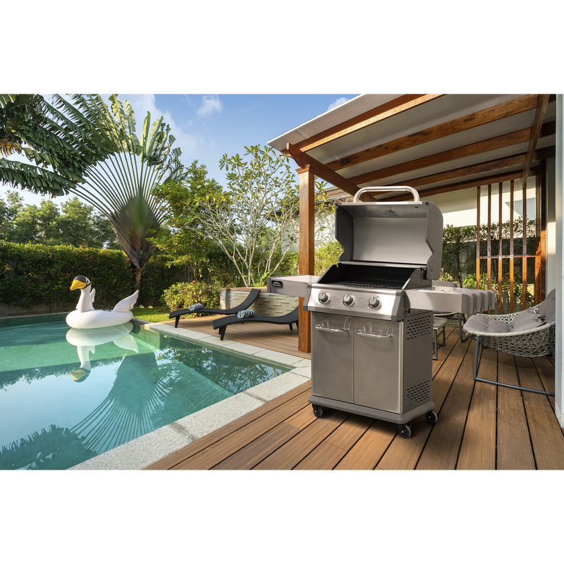 Dellonda DG16 3 Burner Deluxe Gas BBQ Grill with Piezo Ignition & Thermometer - Stainless Steel - additional view 11