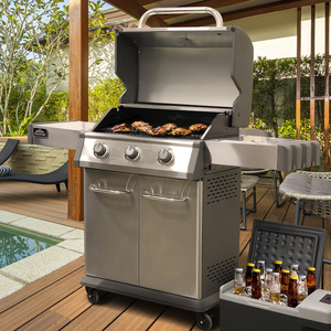 Dellonda DG16 3 Burner Deluxe Gas BBQ Grill with Piezo Ignition & Thermometer - Stainless Steel - additional view 12