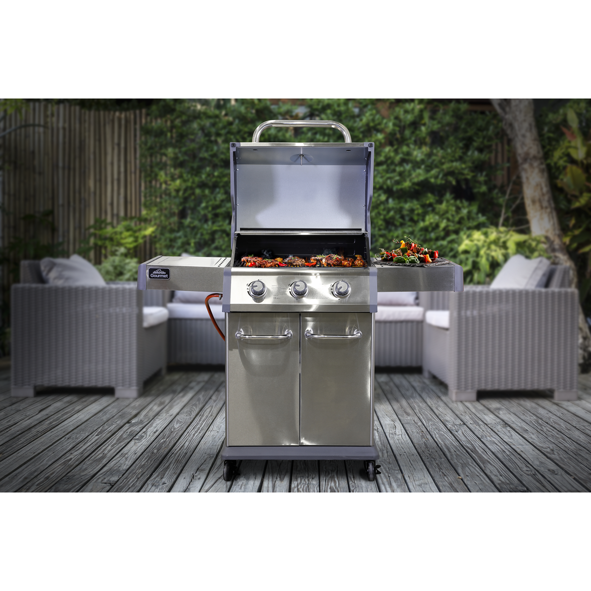 Dellonda DG16 3 Burner Deluxe Gas BBQ Grill with Piezo Ignition & Thermometer - Stainless Steel - additional view 13