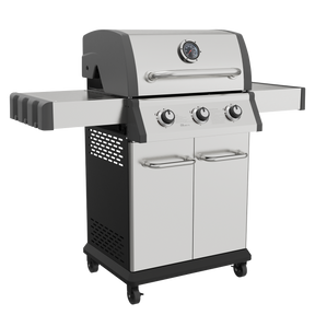 Dellonda DG16 3 Burner Deluxe Gas BBQ Grill with Piezo Ignition & Thermometer - Stainless Steel