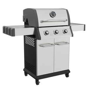 Dellonda DG16 3 Burner Deluxe Gas BBQ Grill with Piezo Ignition & Thermometer - Stainless Steel