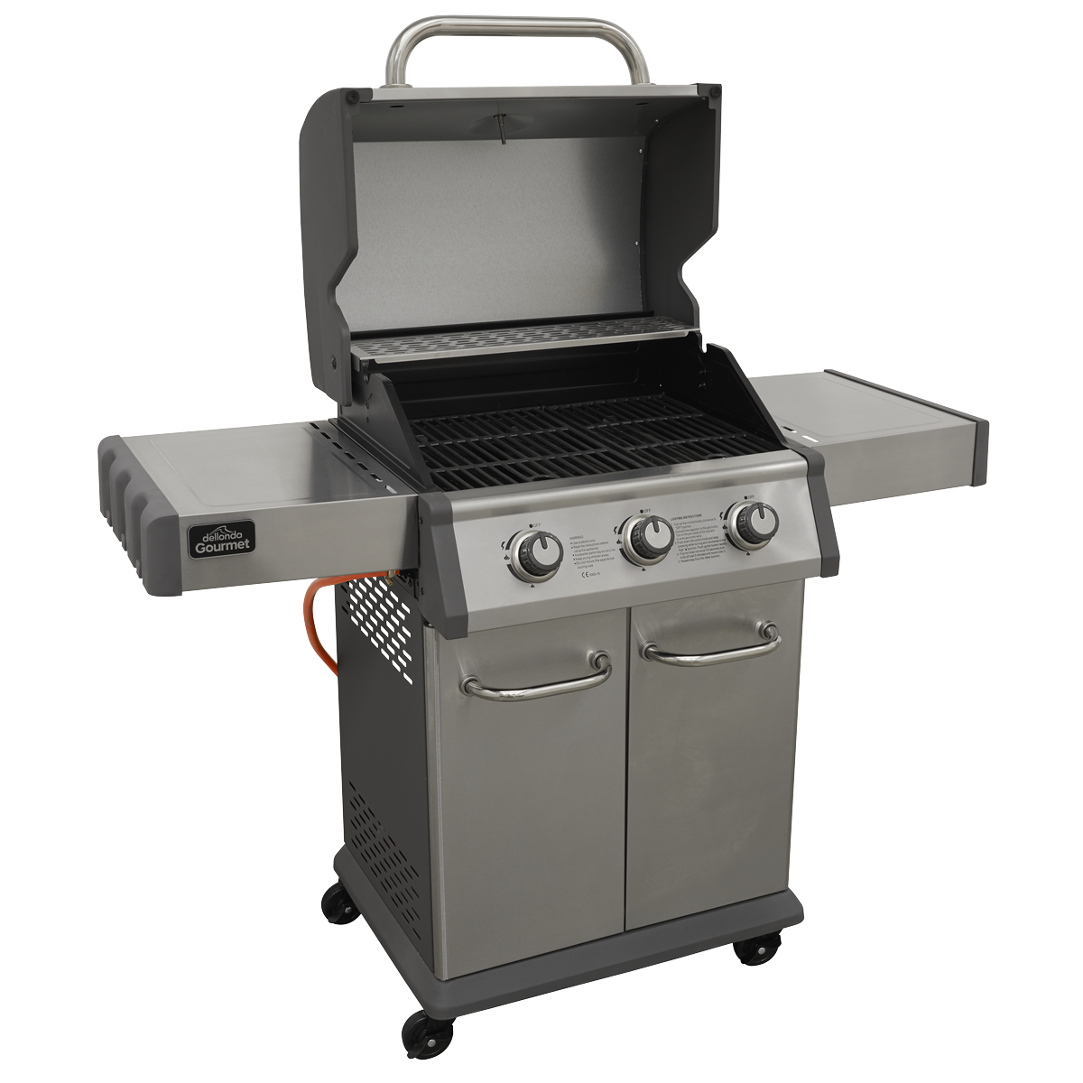 Dellonda DG16 3 Burner Deluxe Gas BBQ Grill with Piezo Ignition & Thermometer - Stainless Steel - additional view 20