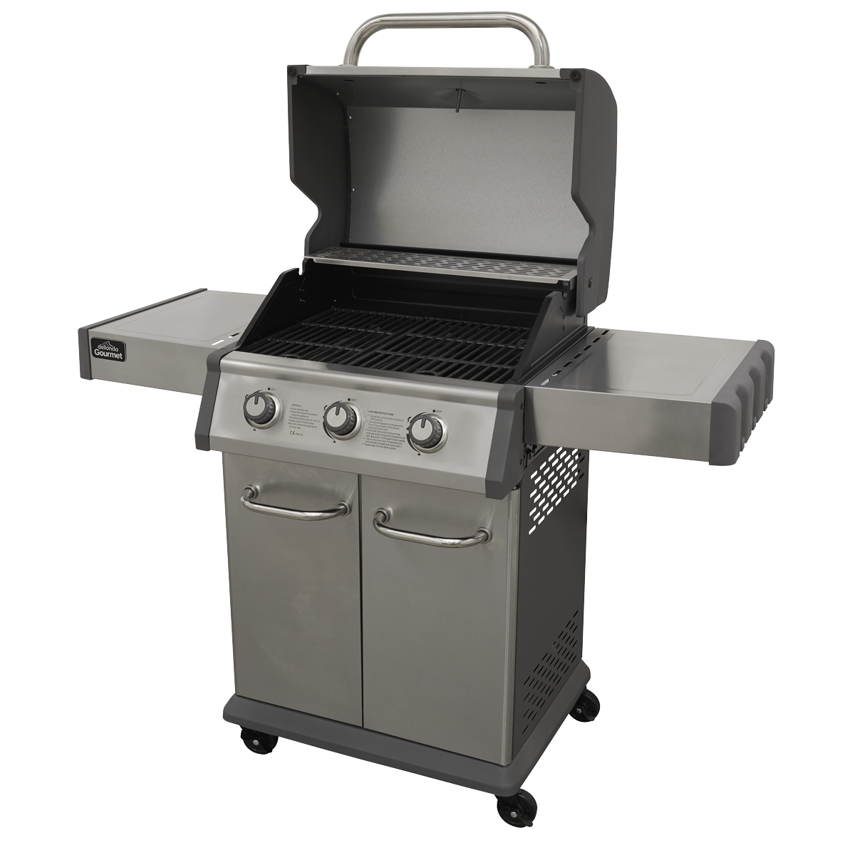 Dellonda DG16 3 Burner Deluxe Gas BBQ Grill with Piezo Ignition & Thermometer - Stainless Steel - additional view 5