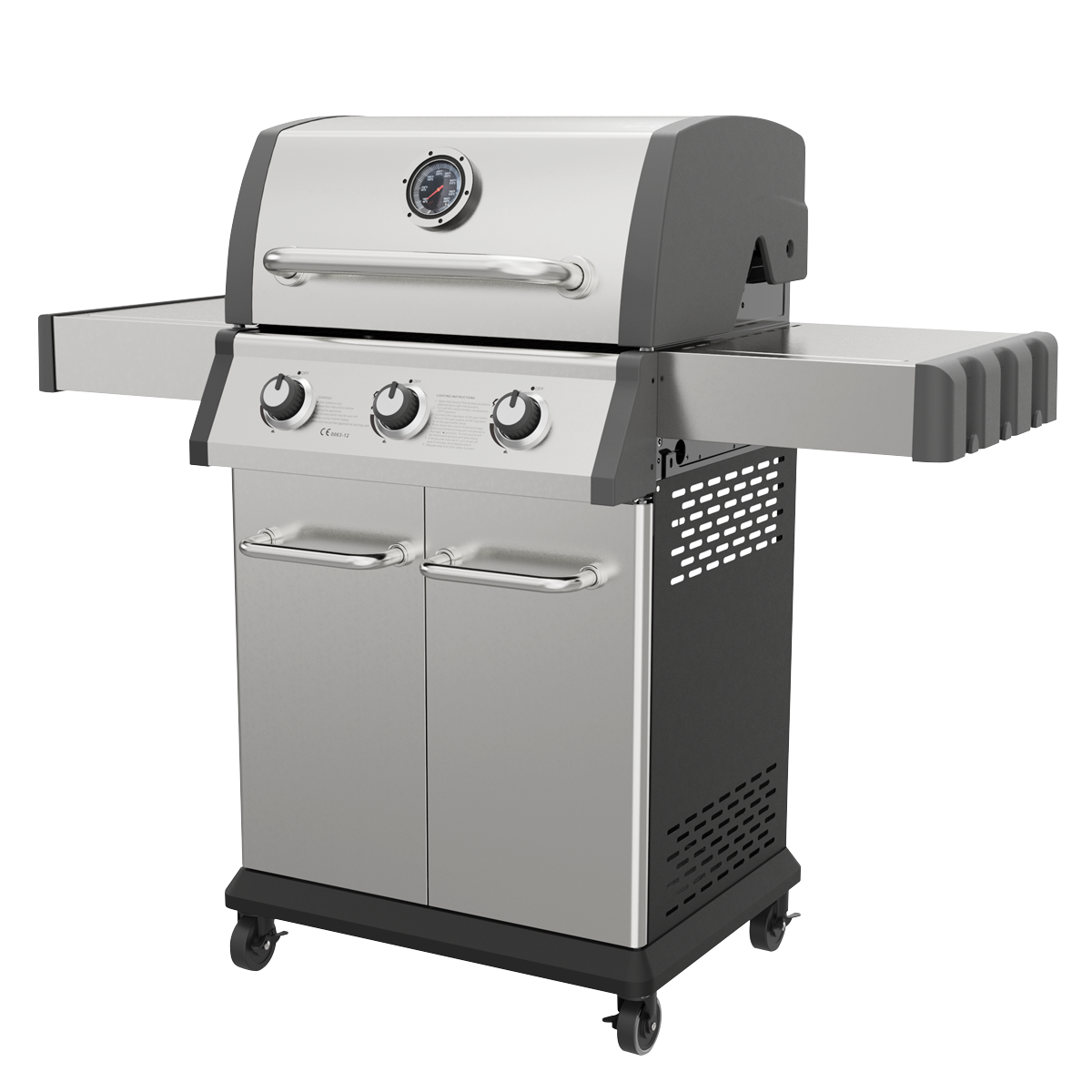 Dellonda DG16 3 Burner Deluxe Gas BBQ Grill with Piezo Ignition & Thermometer - Stainless Steel - additional view 4