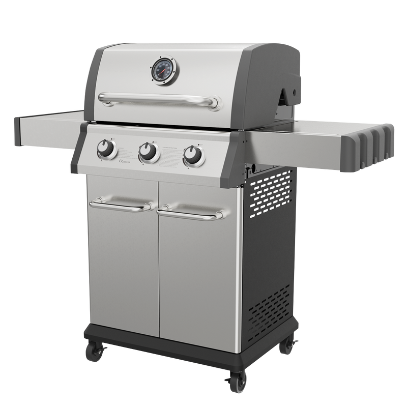 Dellonda DG16 3 Burner Deluxe Gas BBQ Grill with Piezo Ignition & Thermometer - Stainless Steel - additional view 4