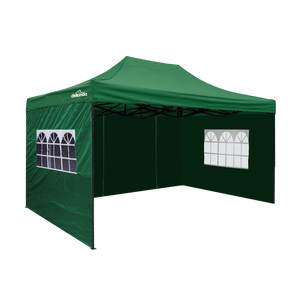 Dellonda DG170 Premium 3x4.5m Pop-Up Gazebo & Side Walls, PVC Coated, Water-Resistant Fabric with Carry Bag, Rope, Stakes &