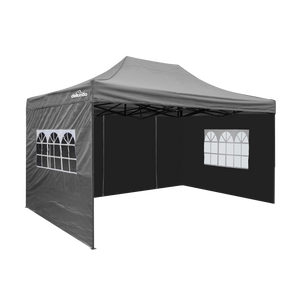 Dellonda DG171 Premium 3x4.5m Pop-Up Gazebo & Side Walls, PVC Coated, Water-Resistant Fabric with Carry Bag, Rope, Stakes &