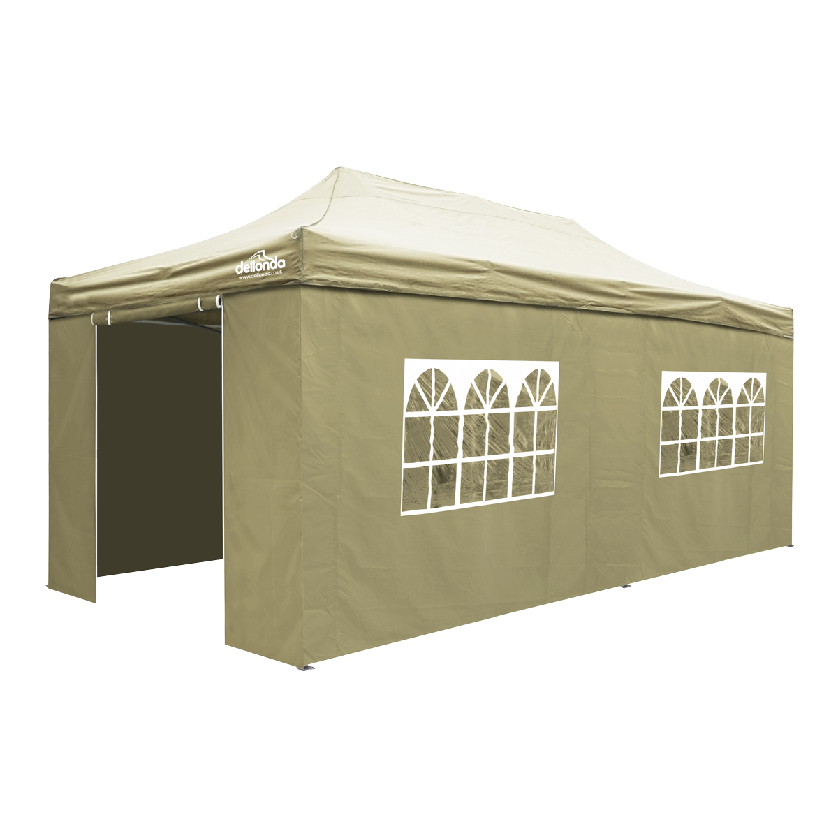 Dellonda DG172 Premium 3x6m Pop-Up Gazebo & Side Walls, PVC Coated, Water-Resistant Fabric with Carry Bag, Rope, Stakes &