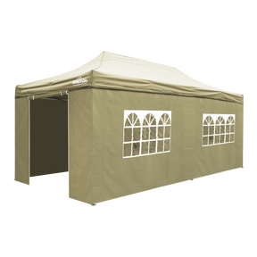 Dellonda DG172 Premium 3x6m Pop-Up Gazebo & Side Walls, PVC Coated, Water-Resistant Fabric with Carry Bag, Rope, Stakes &