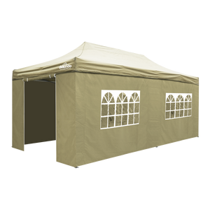 Dellonda DG172 Premium 3x6m Pop-Up Gazebo & Side Walls, PVC Coated, Water-Resistant Fabric with Carry Bag, Rope, Stakes &