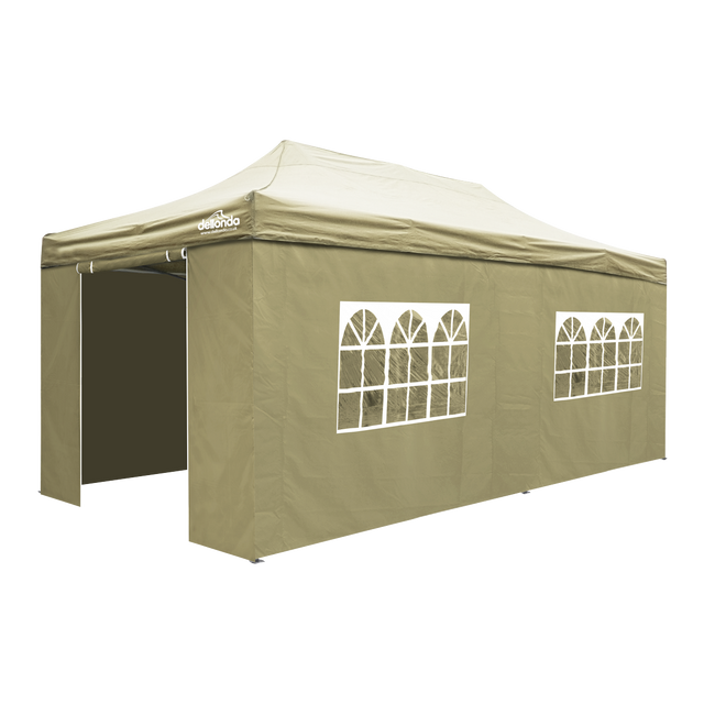 Dellonda DG172 Premium 3x6m Pop-Up Gazebo & Side Walls, PVC Coated, Water-Resistant Fabric with Carry Bag, Rope, Stakes &