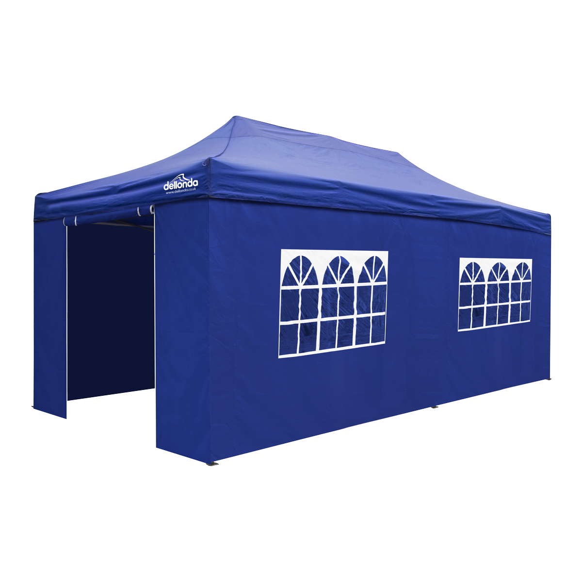 Dellonda DG173 Premium 3x6m Pop-Up Gazebo & Side Walls, PVC Coated, Water-Resistant Fabric with Carry Bag, Rope, Stakes &