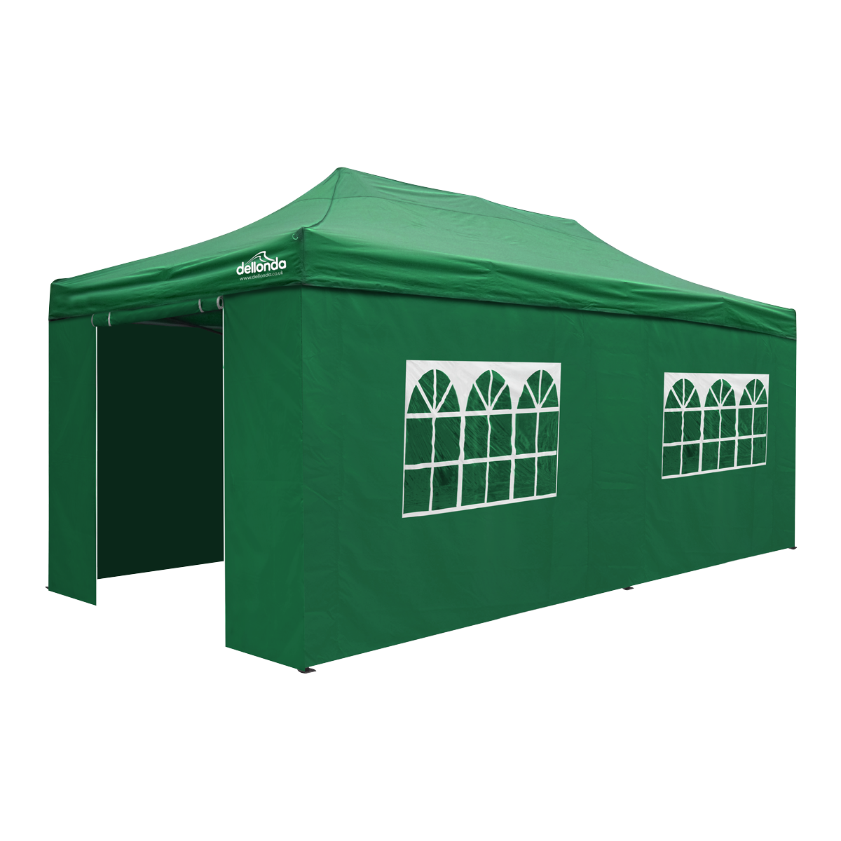 Dellonda DG174 Premium 3x6m Pop-Up Gazebo & Side Walls, PVC Coated, Water-Resistant Fabric with Carry Bag, Rope, Stakes &