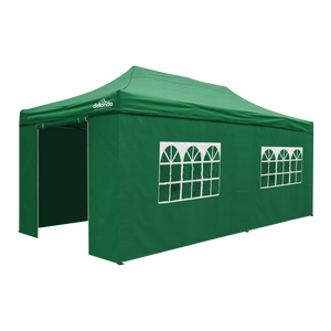 Dellonda DG174 Premium 3x6m Pop-Up Gazebo & Side Walls, PVC Coated, Water-Resistant Fabric with Carry Bag, Rope, Stakes &