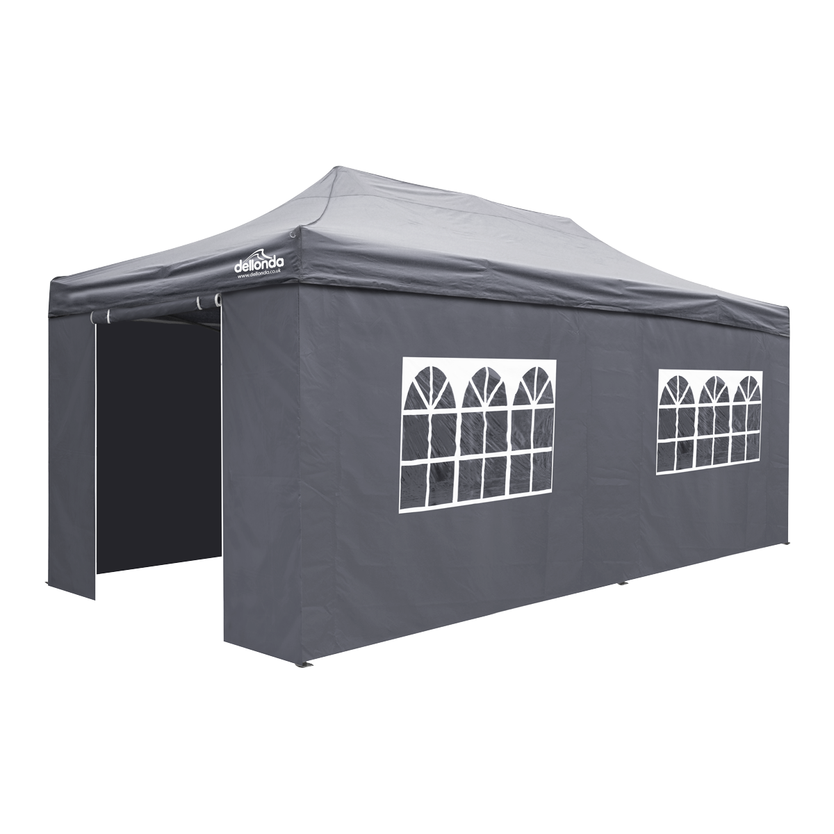 Dellonda DG175 Premium 3x6m Pop-Up Gazebo & Side Walls, PVC Coated, Water-Resistant Fabric with Carry Bag, Rope, Stakes &