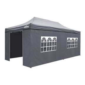 Dellonda DG175 Premium 3x6m Pop-Up Gazebo & Side Walls, PVC Coated, Water-Resistant Fabric with Carry Bag, Rope, Stakes &