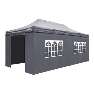 Dellonda DG175 Premium 3x6m Pop-Up Gazebo & Side Walls, PVC Coated, Water-Resistant Fabric with Carry Bag, Rope, Stakes &