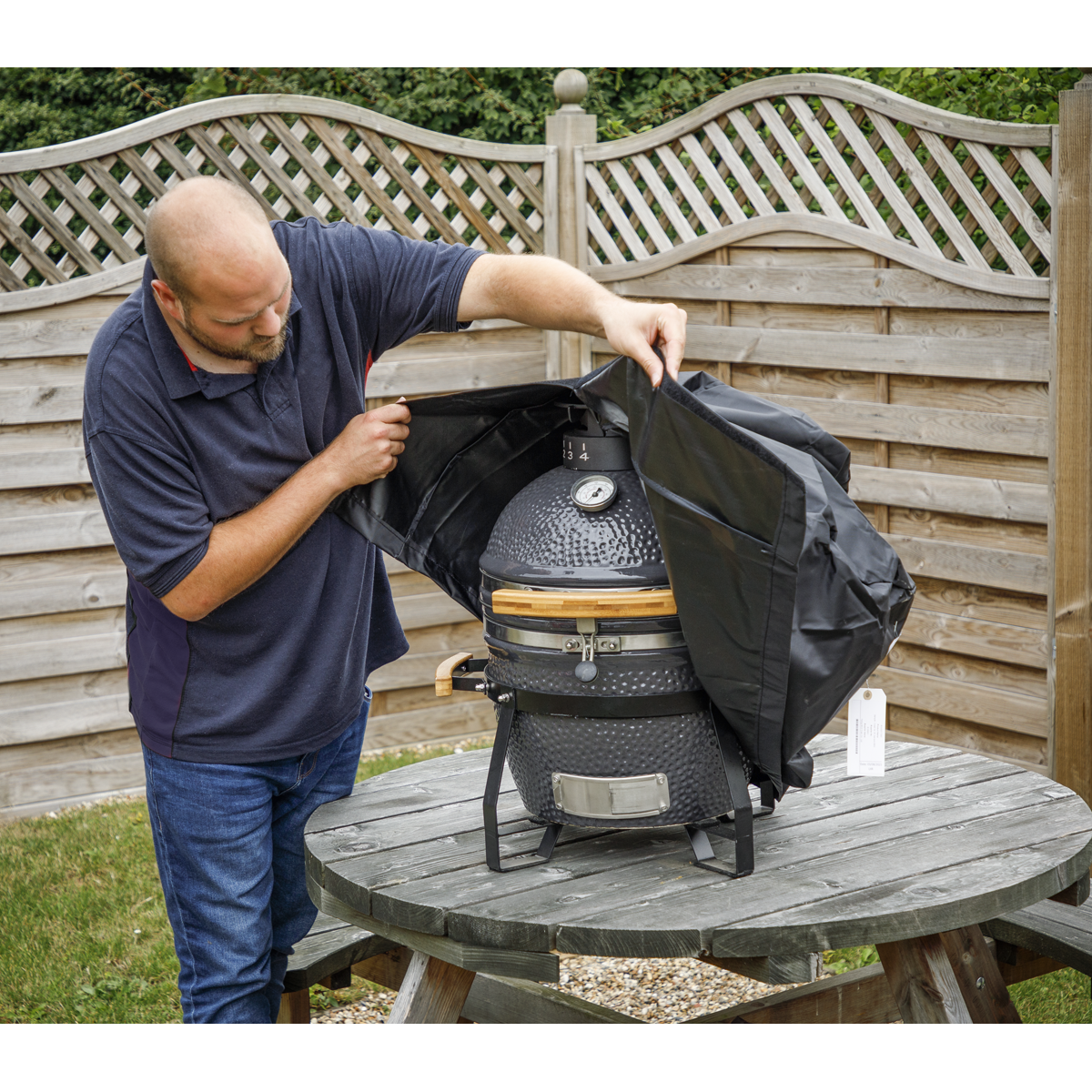 Dellonda DG182 Water-Resistant Kamado BBQ Cover for DG158 - additional view 2
