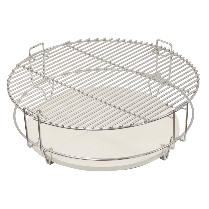 Dellonda DG185 Half-Moon Ceramic Heat Deflector Plates for Kamado BBQs 15"(38cm) 2pc - additional view 5