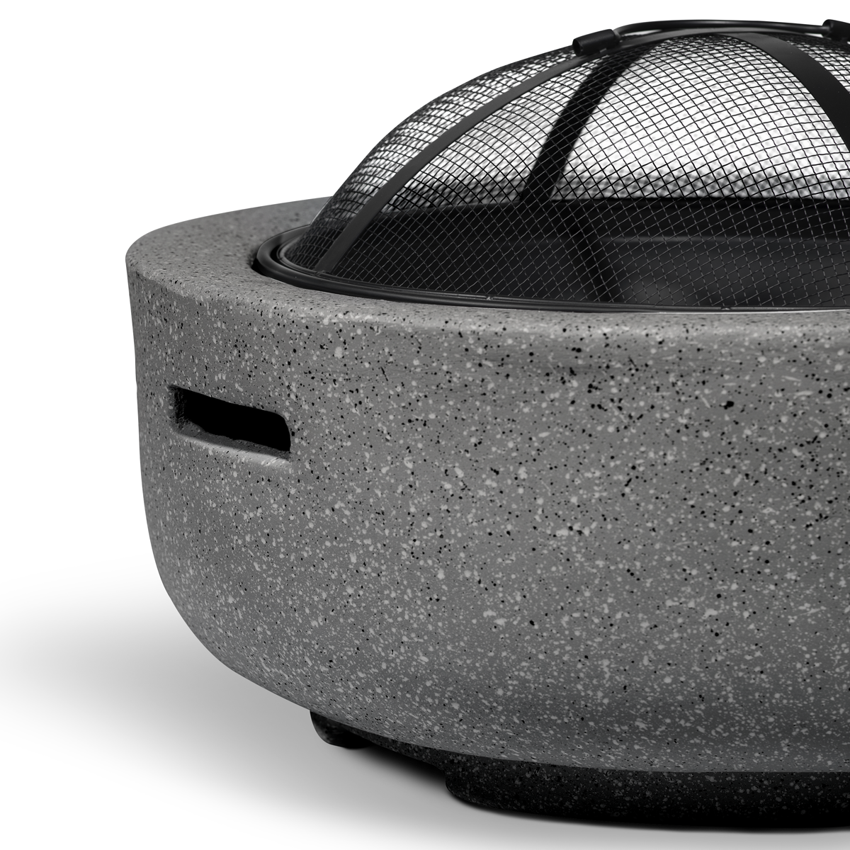 Dellonda DG189 Round MgO Fire Pit with BBQ Grill & Safety Mesh Screen 60cm - Dark Grey - additional view 8