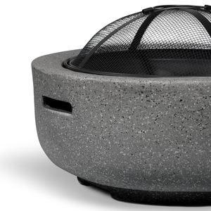 Dellonda DG189 Round MgO Fire Pit with BBQ Grill & Safety Mesh Screen 60cm - Dark Grey - additional view 8
