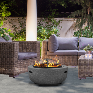 Dellonda DG189 Round MgO Fire Pit with BBQ Grill & Safety Mesh Screen 60cm - Dark Grey - additional view 11