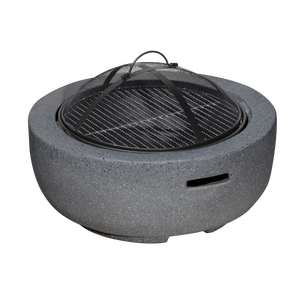 Dellonda DG189 Round MgO Fire Pit with BBQ Grill & Safety Mesh Screen 60cm - Dark Grey - additional view 4