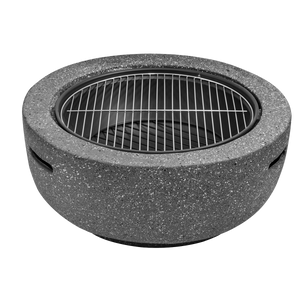 Dellonda DG189 Round MgO Fire Pit with BBQ Grill & Safety Mesh Screen 60cm - Dark Grey - additional view 2