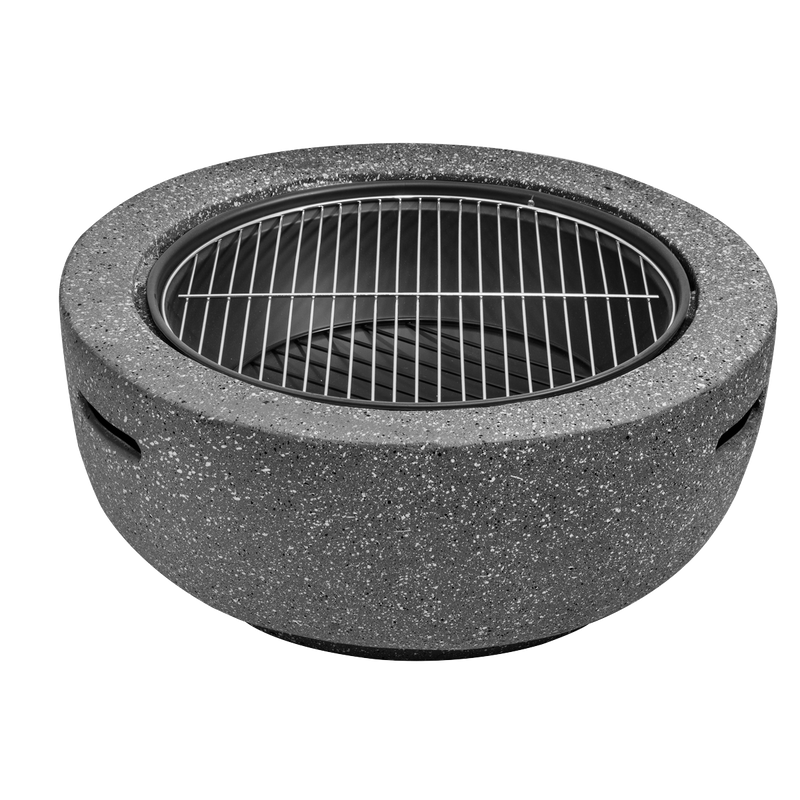 Dellonda DG189 Round MgO Fire Pit with BBQ Grill & Safety Mesh Screen 60cm - Dark Grey - additional view 2