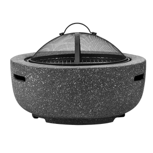 Dellonda DG189 Round MgO Fire Pit with BBQ Grill & Safety Mesh Screen 60cm - Dark Grey - additional view 3