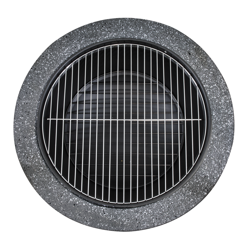 Dellonda DG189 Round MgO Fire Pit with BBQ Grill & Safety Mesh Screen 60cm - Dark Grey - additional view 6