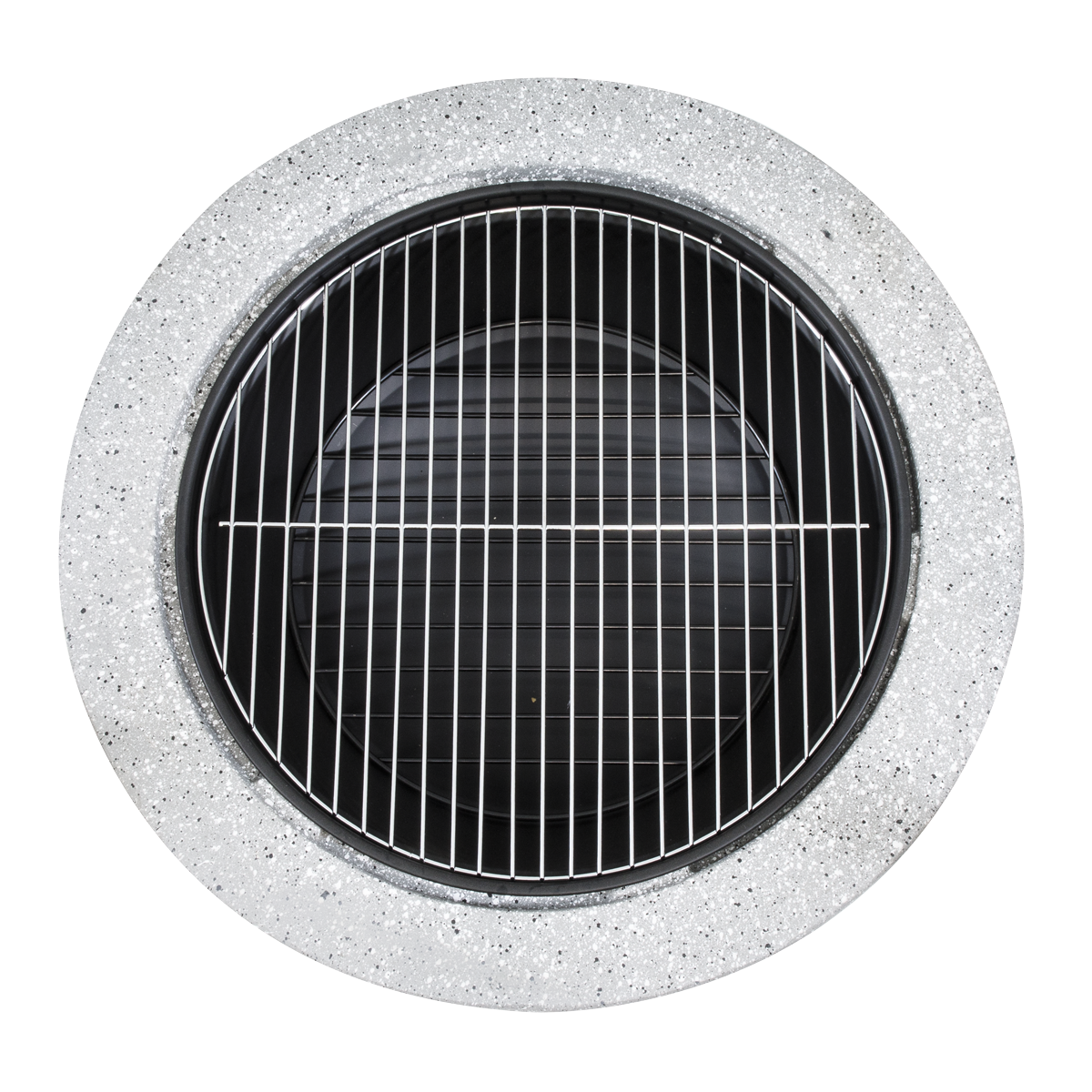 Dellonda DG190 Round MgO Fire Pit with BBQ Grill & Safety Mesh Screen 75cm - Light Grey - additional view 2