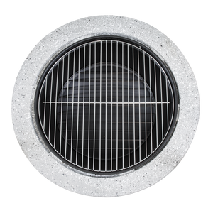 Dellonda DG190 Round MgO Fire Pit with BBQ Grill & Safety Mesh Screen 75cm - Light Grey - additional view 2