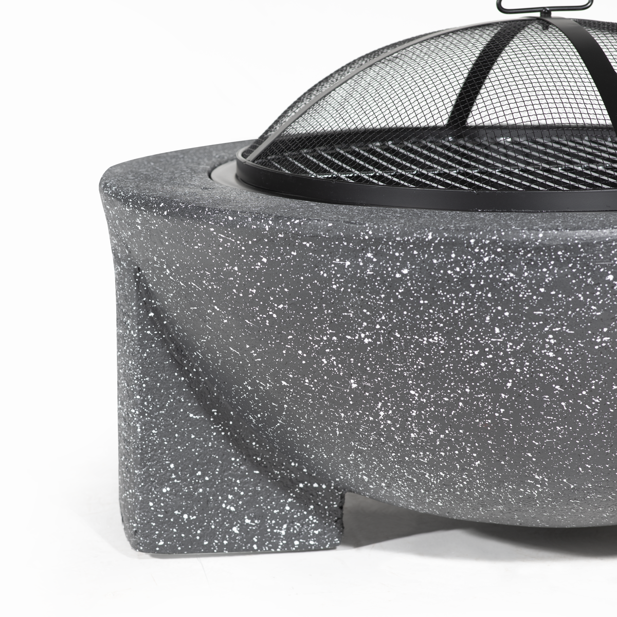 Dellonda DG191 Round MgO Fire Pit with BBQ Grill & Safety Mesh Screen 75cm - Dark Grey - additional view 7
