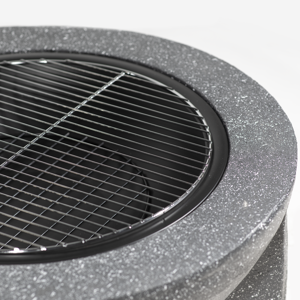 Dellonda DG191 Round MgO Fire Pit with BBQ Grill & Safety Mesh Screen 75cm - Dark Grey - additional view 2