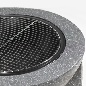Dellonda DG191 Round MgO Fire Pit with BBQ Grill & Safety Mesh Screen 75cm - Dark Grey - additional view 2