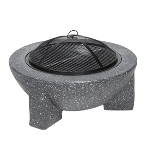 Dellonda DG191 Round MgO Fire Pit with BBQ Grill & Safety Mesh Screen 75cm - Dark Grey - additional view 4