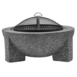 Dellonda DG191 Round MgO Fire Pit with BBQ Grill & Safety Mesh Screen 75cm - Dark Grey - additional view 5