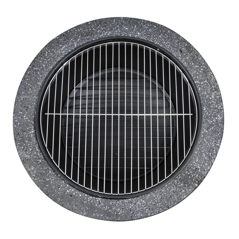 Dellonda DG191 Round MgO Fire Pit with BBQ Grill & Safety Mesh Screen 75cm - Dark Grey - additional view 3