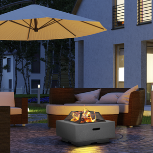 Dellonda DG193 Square MgO Fire Pit with BBQ Grill, Safety Mesh Screen - Dark Grey - additional view 3