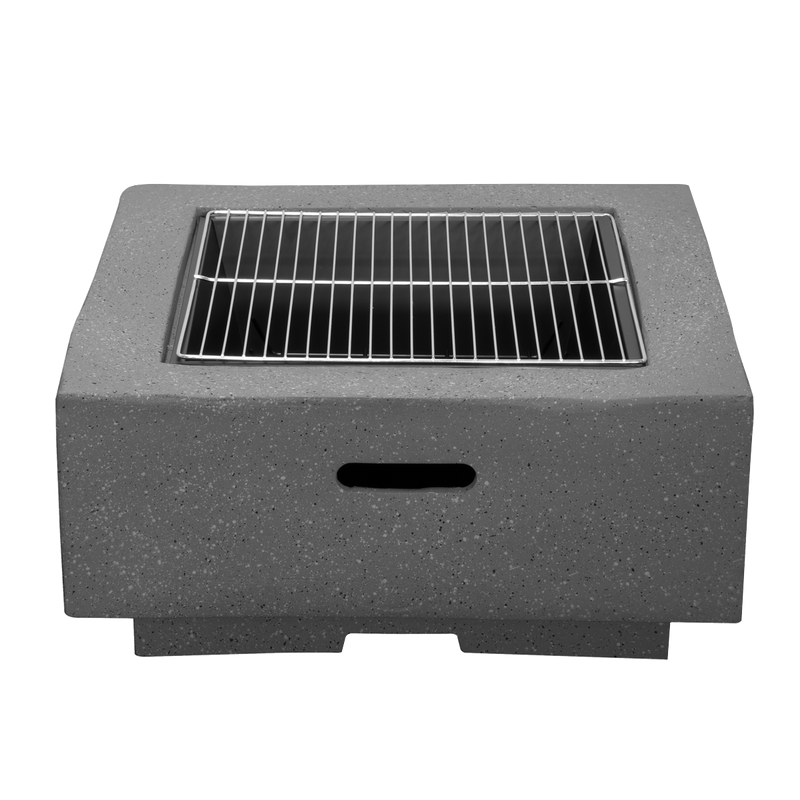 Dellonda DG193 Square MgO Fire Pit with BBQ Grill, Safety Mesh Screen - Dark Grey - additional view 7