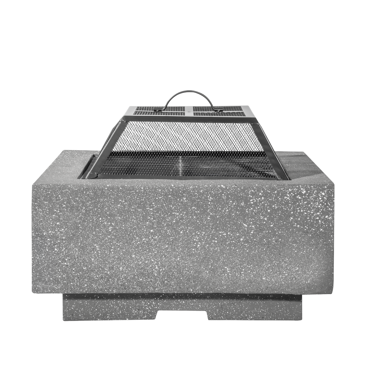 Dellonda DG193 Square MgO Fire Pit with BBQ Grill, Safety Mesh Screen - Dark Grey - additional view 5