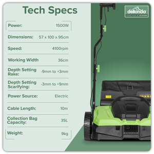 Dellonda DG216 2-in-1 Electric Scarifier & Rake 1500W/230V - additional view 17