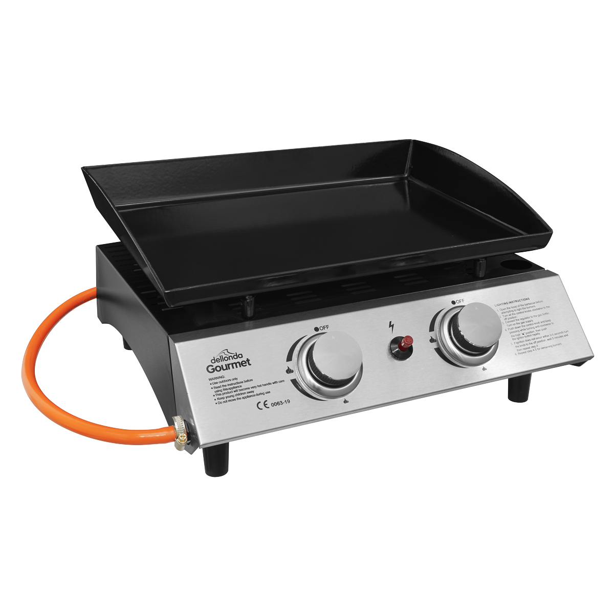 Dellonda DG21 2 Burner Portable Gas Plancha