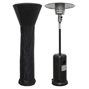 Dellonda DG220 Freestanding Gas Patio Heater 13kW with wheels for Commercial & Domestic Use, Supplied with Cover, Black