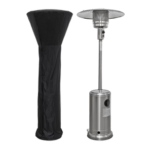 Dellonda DG221 Freestanding Gas Patio Heater 13kW with Wheels Supplied with Cover, Stainless Steel